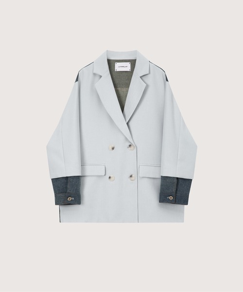 Denim Patchwork Jacket（テーラードジャケット）｜LA POMME petit