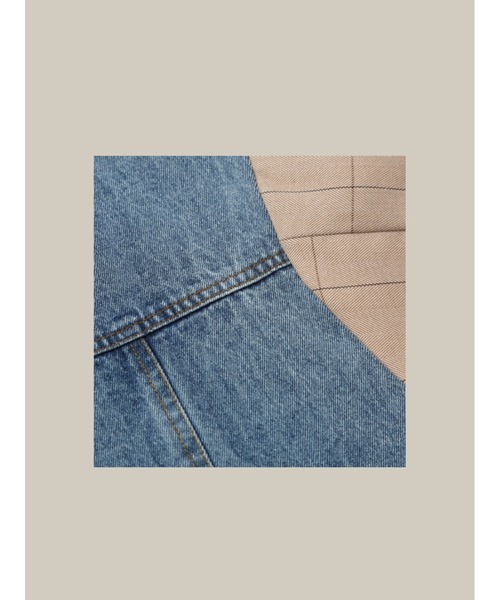 LA POMME petit(ラポミ・プチ)の「Denim Patchwork Jacket(テーラードジャケット・レディース・ベージュ/ブルー/グリーン・FREE)」の15枚目の写真