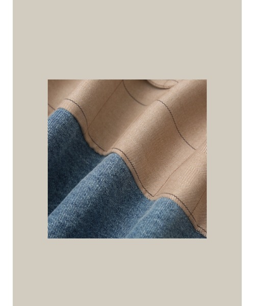 LA POMME petit(ラポミ・プチ)の「Denim Patchwork Jacket(テーラードジャケット・レディース・ベージュ/ブルー/グリーン・FREE)」の12枚目の写真