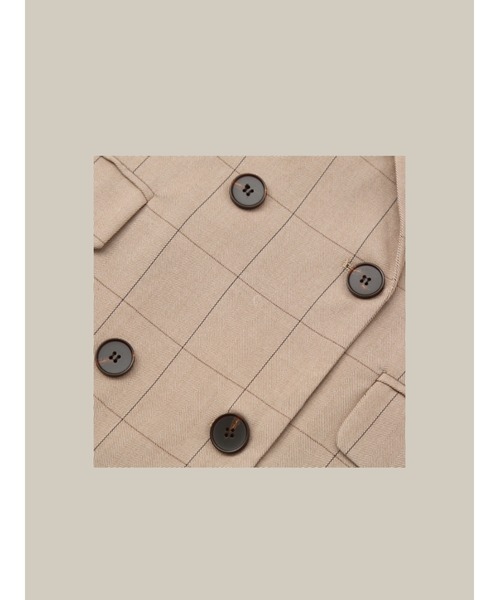 LA POMME petit(ラポミ・プチ)の「Denim Patchwork Jacket(テーラードジャケット・レディース・ベージュ/ブルー/グリーン・FREE)」の14枚目の写真