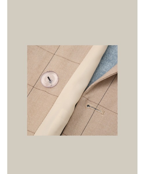 LA POMME petit(ラポミ・プチ)の「Denim Patchwork Jacket(テーラードジャケット・レディース・ベージュ/ブルー/グリーン・FREE)」の13枚目の写真