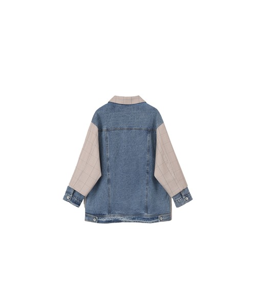 LA POMME petit(ラポミ・プチ)の「Denim Patchwork Jacket(テーラードジャケット・レディース・ベージュ/ブルー/グリーン・FREE)」の11枚目の写真