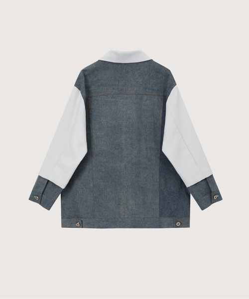 LA POMME petit(ラポミ・プチ)の「Denim Patchwork Jacket(テーラードジャケット・レディース・ベージュ/ブルー/グリーン・FREE)」の21枚目の写真