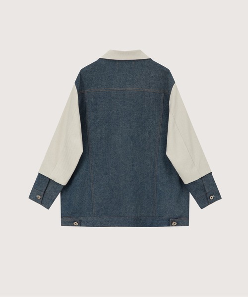 LA POMME petit(ラポミ・プチ)の「Denim Patchwork Jacket(テーラードジャケット・レディース・ベージュ/ブルー/グリーン・FREE)」の20枚目の写真