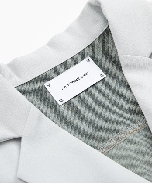 LA POMME petit(ラポミ・プチ)の「Denim Patchwork Jacket(テーラードジャケット・レディース・ベージュ/ブルー/グリーン・FREE)」の16枚目の写真