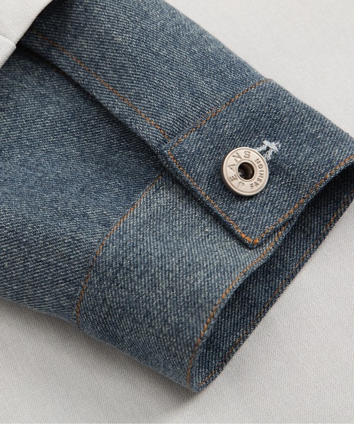 LA POMME petit(ラポミ・プチ)の「Denim Patchwork Jacket(テーラードジャケット・レディース・ベージュ/ブルー/グリーン・FREE)」の19枚目の写真