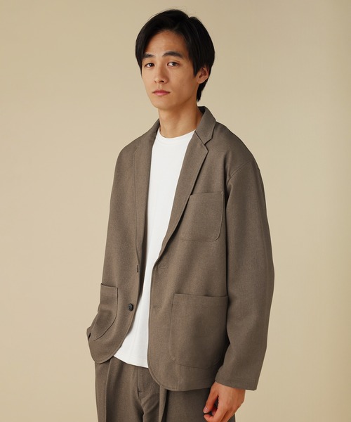 VERON(ヴァロン)の「【セットアップ対応】日本製Naturemier(ナチュレミア)(TM)TEHCウールライクツイルテーラードジャケット(テーラードジャケット・メンズ・ブラック/チャコール/ベージュ系・M/S/L)」の3枚目の写真