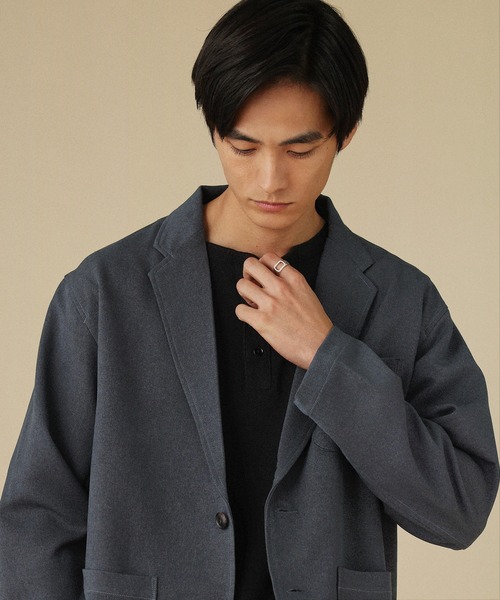 VERON(ヴァロン)の「【セットアップ対応】日本製Naturemier(ナチュレミア)(TM)TEHCウールライクツイルテーラードジャケット(テーラードジャケット・メンズ・ブラック/チャコール/ベージュ系・M/S/L)」の6枚目の写真