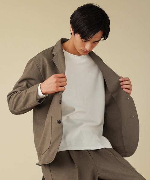 VERON(ヴァロン)の「【セットアップ対応】日本製Naturemier(ナチュレミア)(TM)TEHCウールライクツイルテーラードジャケット(テーラードジャケット・メンズ・ブラック/チャコール/ベージュ系・M/S/L)」の12枚目の写真