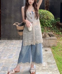 gossip！ロサンゼルス（ゴシップロサンゼルス）の「総レース ノースリーブカーディガン（カーディガン/ボレロ）」