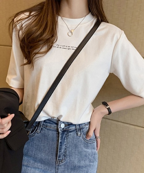 Beststore(ベストストア)の「ロゴ Tシャツ トップス(Tシャツ/カットソー・レディース・ホワイト/ブラック・FREE)」の2枚目の写真