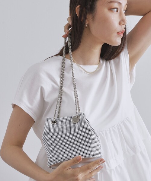 2WAY】素材アソートシャイニー巾着ミニショルダーバッグ（ショルダー