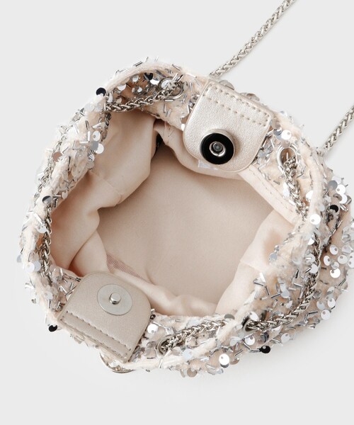 OPAQUE.CLIP（オペークドットクリップ）の「【2WAY】素材アソートシャイニー巾着ミニショルダーバッグ（ショルダーバッグ・レディース・シルバー系その他/ピンクゴールド/オフホワイト/ブラック/ホワイト系3・00）」の12枚目の写真