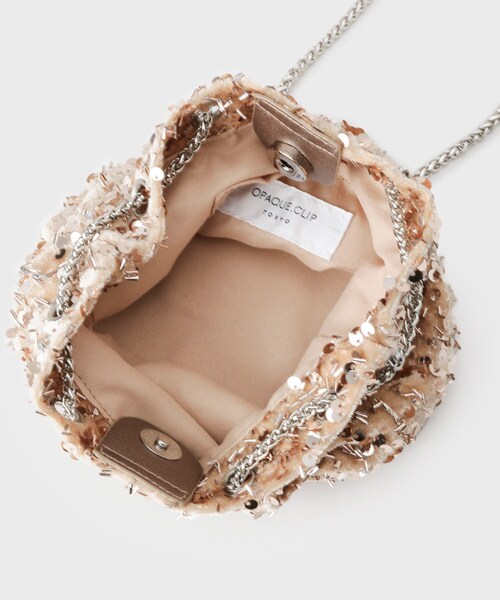 OPAQUE.CLIP（オペークドットクリップ）の「【2WAY】素材アソートシャイニー巾着ミニショルダーバッグ（ショルダーバッグ・レディース・シルバー系その他/ピンクゴールド/オフホワイト/ブラック/ホワイト系3・00）」の11枚目の写真