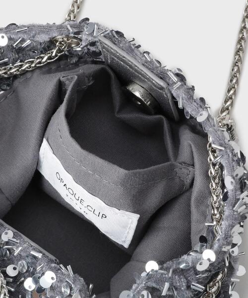 OPAQUE.CLIP（オペークドットクリップ）の「【2WAY】素材アソートシャイニー巾着ミニショルダーバッグ（ショルダーバッグ・レディース・シルバー系その他/ピンクゴールド/オフホワイト/ブラック/ホワイト系3・00）」の7枚目の写真