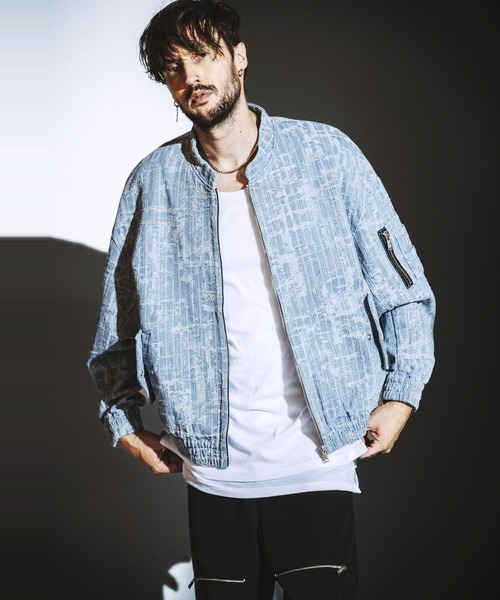 NO ID.（ノーアイディ）の「【NO ID.】JQ Denim Big Band Collar Blouson / JQ デニム ビッグ バンド カラー ブルゾン（ブルゾン・メンズ・ブルー/ライトブルー・ONE SIZE）」の8枚目の写真