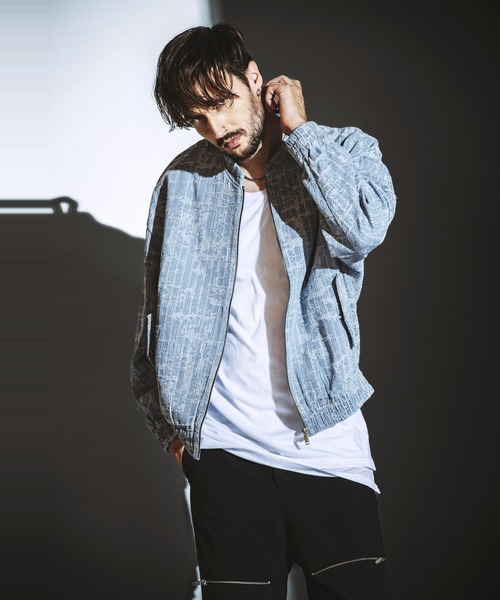 NO ID.（ノーアイディ）の「【NO ID.】JQ Denim Big Band Collar Blouson / JQ デニム ビッグ バンド カラー ブルゾン（ブルゾン・メンズ・ブルー/ライトブルー・ONE SIZE）」の10枚目の写真