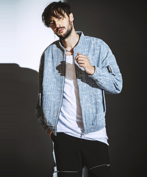 NO ID.（ノーアイディ）の「【NO ID.】JQ Denim Big Band Collar Blouson / JQ デニム ビッグ バンド カラー ブルゾン（ブルゾン・メンズ・ブルー/ライトブルー・ONE SIZE）」の11枚目の写真