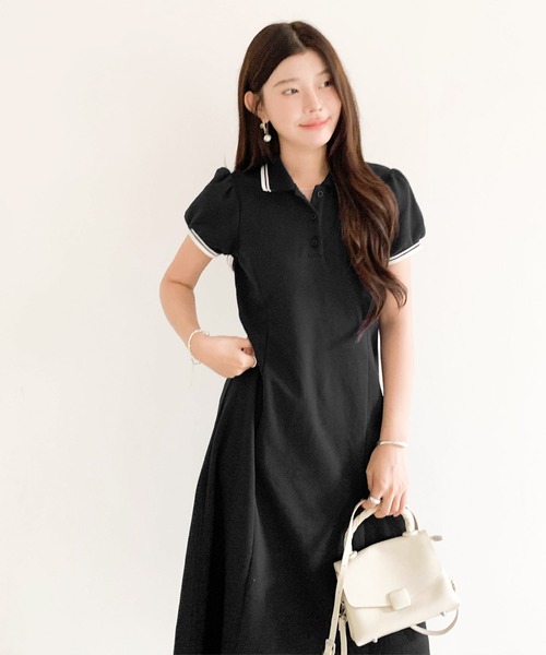 タイムセール⭐︎【美品】ネイビー　ワンピース　ポロワンピース　上品ワンピース セール】ポロワンピース（ワンピース）｜by LEGNA（バイレグナ