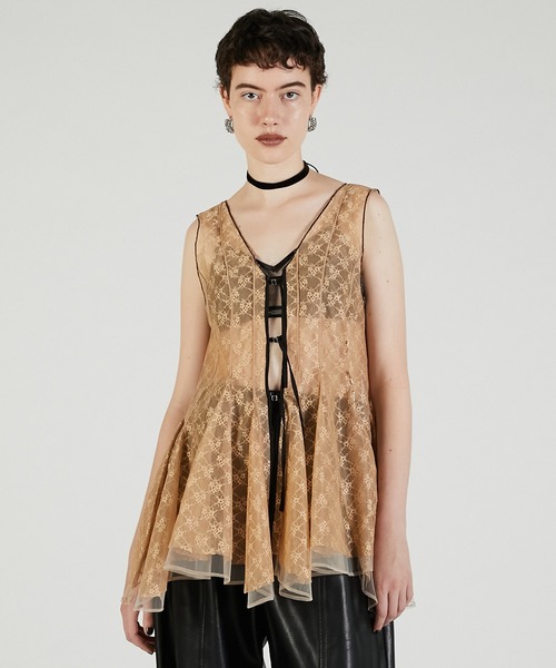 ランダムヘムレーストップ / Random Hem Lace Top（チュニック