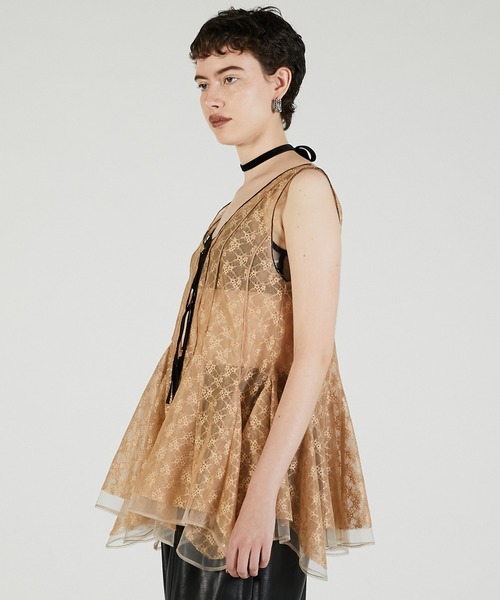 ランダムヘムレーストップ / Random Hem Lace Top（チュニック