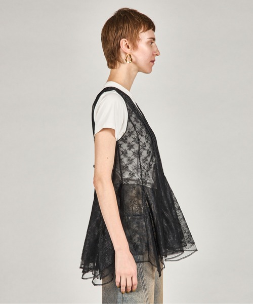 PRANK PROJECT（プランクプロジェクト）の「ランダムヘムレーストップ / Random Hem Lace Top（チュニック・レディース・ブラック/ベージュ・FREE）」の13枚目の写真