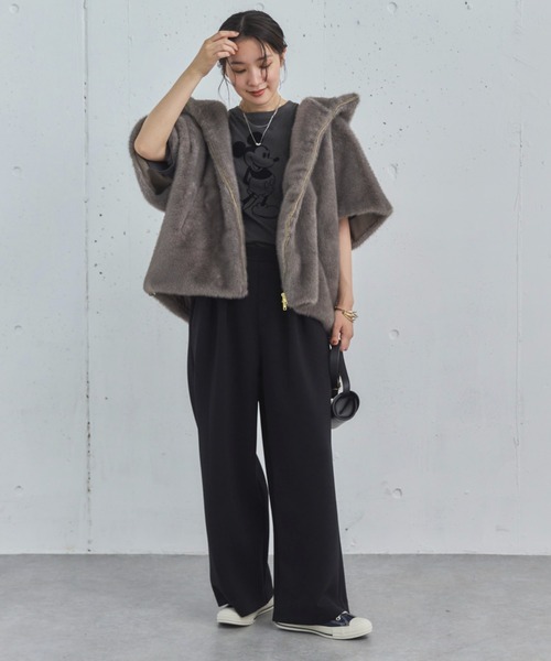 セール】ミンクファーライクフーディーベスト（その他アウター）｜DOUX