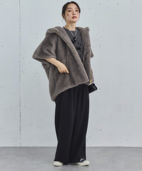 セール】ミンクファーライクフーディーベスト（その他アウター）｜DOUX