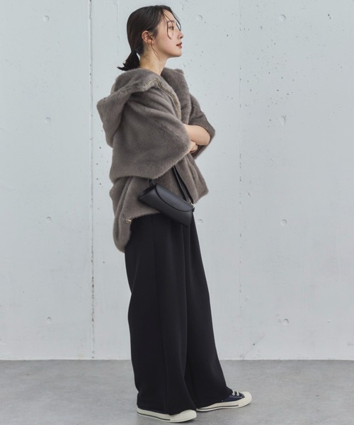 セール】ミンクファーライクフーディーベスト（その他アウター）｜DOUX