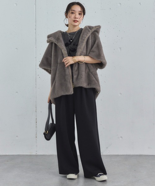 セール】ミンクファーライクフーディーベスト（その他アウター）｜DOUX