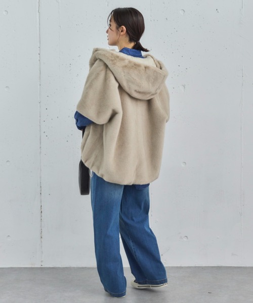 セール】ミンクファーライクフーディーベスト（その他アウター）｜DOUX