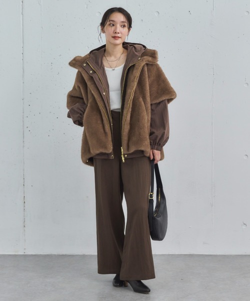 セール】ミンクファーライクフーディーベスト（その他アウター）｜DOUX