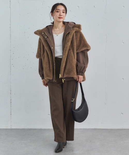 セール】ミンクファーライクフーディーベスト（その他アウター）｜DOUX