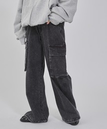 WEGO | WEGO/【25年春夏新作】ローライズバギーフレアデニムカーゴパンツ(デニムパンツ)