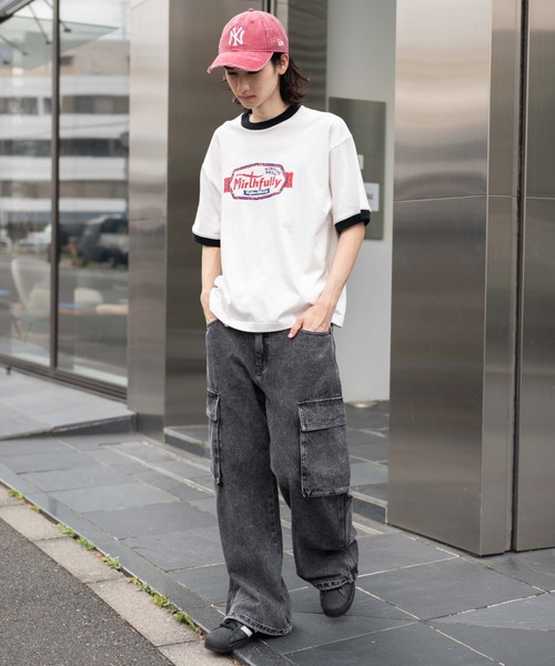 WEGO(ウィゴー)の「WEGO/ローライズバギーフレアデニムカーゴパンツ(デニムパンツ・メンズ・ブラック系2/スカイブルー/ブラック系3・LARGE/MEDIUM)」の20枚目の写真