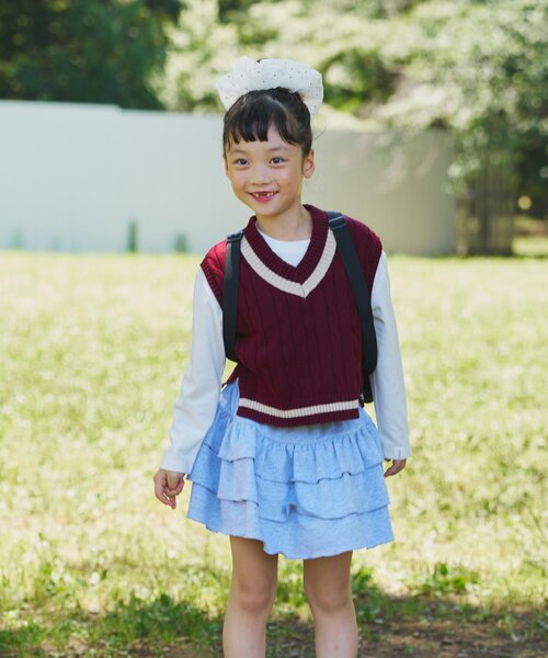 CIAOPANIC TYPY（チャオパニックティピー）の「【KIDS】TEE付きで簡単レイヤード！チルデンニットベスト（ニット/セーター・キッズ・ネイビー/グレー/バーガンディー・150/130/110）」の17枚目の写真
