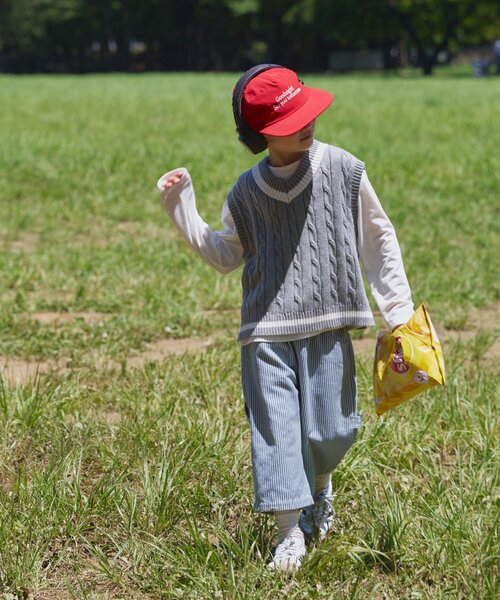 CIAOPANIC TYPY（チャオパニックティピー）の「【KIDS】TEE付きで簡単レイヤード！チルデンニットベスト（ニット/セーター・キッズ・ネイビー/グレー/バーガンディー・150/130/110）」の21枚目の写真