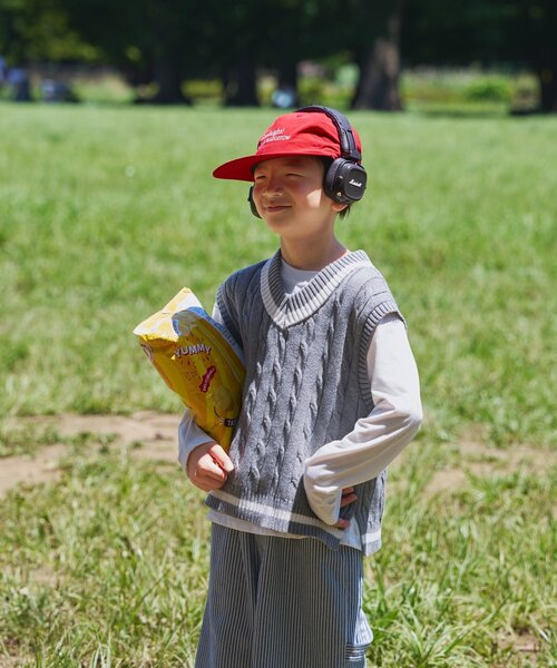 CIAOPANIC TYPY（チャオパニックティピー）の「【KIDS】TEE付きで簡単レイヤード！チルデンニットベスト（ニット/セーター・キッズ・ネイビー/グレー/バーガンディー・150/130/110）」の22枚目の写真