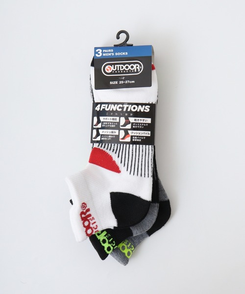 OUTDOOR PRODUCTS（アウトドアプロダクツ）の「OUTDOOR PRODUCTS 3足セット 速乾 メッシュ 衝撃吸収 スポーツ スニーカー ソックス 3P 靴下（ソックス/靴下・メンズ・A/B/D/C・25-27）」の13枚目の写真