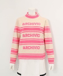 <LADIES>モールラインボーダーニット