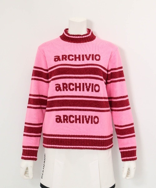 archivio（アルチビオ）の「<LADIES>モールラインボーダーニット（ニット/セーター・レディース・グレー/ピンク/ホワイト・S/M）」の4枚目の写真