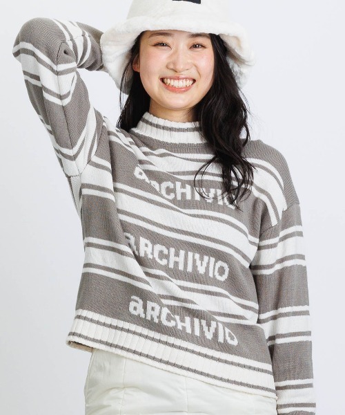 archivio（アルチビオ）の「<LADIES>モールラインボーダーニット（ニット/セーター・レディース・グレー/ピンク/ホワイト・S/M）」の10枚目の写真