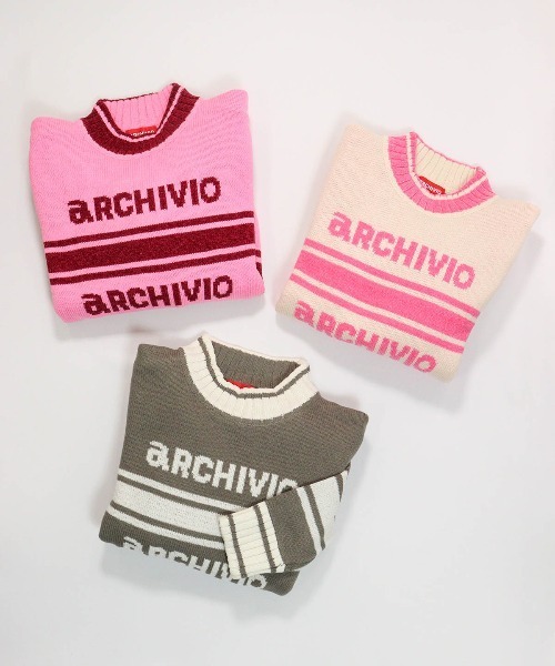 archivio（アルチビオ）の「<LADIES>モールラインボーダーニット（ニット/セーター・レディース・グレー/ピンク/ホワイト・S/M）」の19枚目の写真
