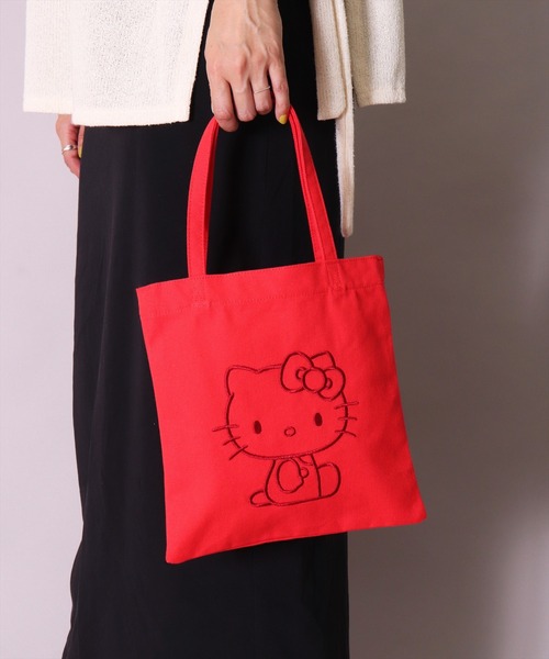 sanrio（サンリオ）の「(ACT)【sanrio】刺繍 キャンバス ミニ トートバッグ（トートバッグ・レディース・ブルーグレー/アイボリー/レッド/ピンク/ラベンダー・ONE SIZE）」の5枚目の写真
