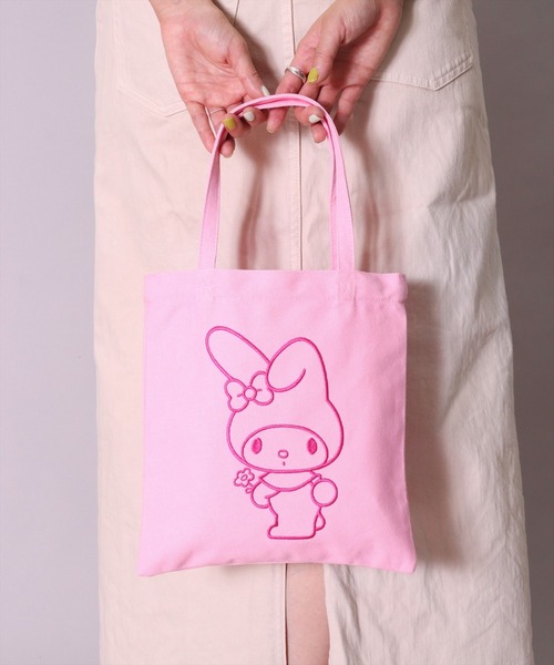sanrio（サンリオ）の「(ACT)【sanrio】刺繍 キャンバス ミニ トートバッグ（トートバッグ・レディース・ブルーグレー/アイボリー/レッド/ピンク/ラベンダー・ONE SIZE）」の4枚目の写真