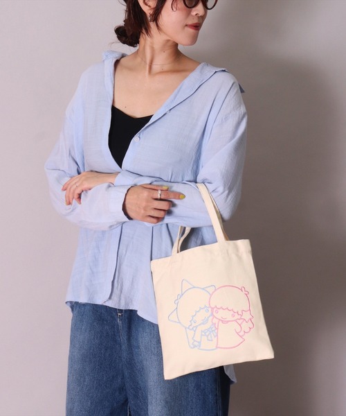 sanrio（サンリオ）の「(ACT)【sanrio】刺繍 キャンバス ミニ トートバッグ（トートバッグ・レディース・ブルーグレー/アイボリー/レッド/ピンク/ラベンダー・ONE SIZE）」の17枚目の写真