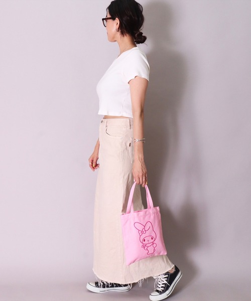 sanrio（サンリオ）の「(ACT)【sanrio】刺繍 キャンバス ミニ トートバッグ（トートバッグ・レディース・ブルーグレー/アイボリー/レッド/ピンク/ラベンダー・ONE SIZE）」の22枚目の写真