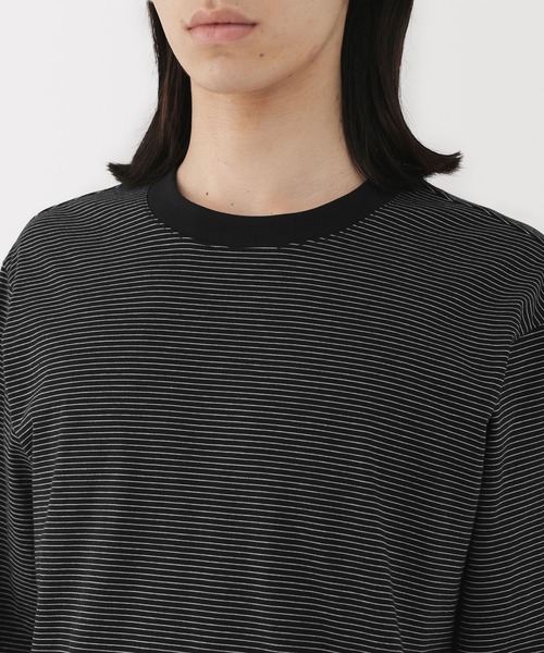 無印良品（ムジルシリョウヒン）の「紳士　天竺編みクルーネック長袖Ｔシャツ（ボーダー）（Tシャツ/カットソー・メンズ・ネイビー系/ダークブラウン系/ホワイト系/ブラック系・S/M/L/XL）」の16枚目の写真