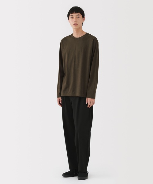 無印良品（ムジルシリョウヒン）の「紳士　天竺編みクルーネック長袖Ｔシャツ（ボーダー）（Tシャツ/カットソー・メンズ・ネイビー系/ダークブラウン系/ホワイト系/ブラック系・S/M/L/XL）」の20枚目の写真