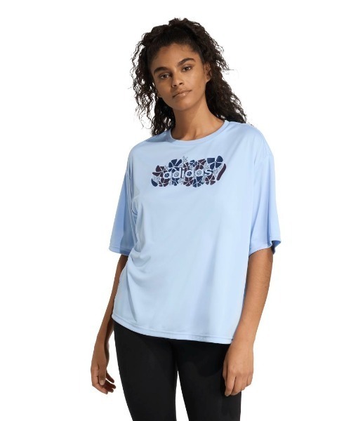 adidas(アディダス)の「アディダス adidas ソフトサイド スリム グラフィックTシャツ(Tシャツ/カットソー・レディース・ネイビー/ホワイト/ライラック・M/L)」の9枚目の写真
